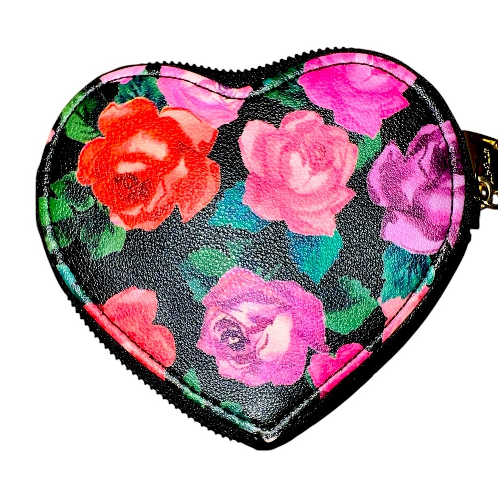 NWOT Juicy Couture heart shaped floral purse wristlet with crossbody strap - Picture 4 of 9
